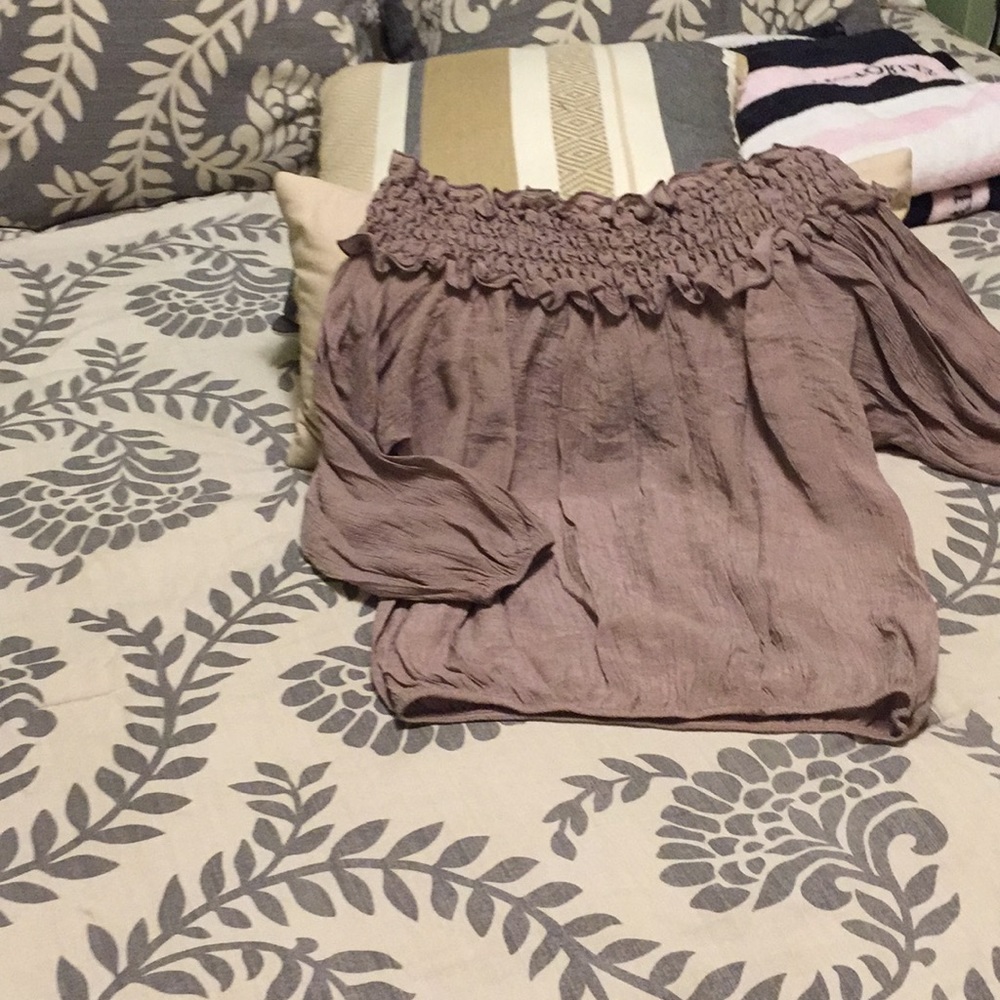 Taupe off shoulder Blouse